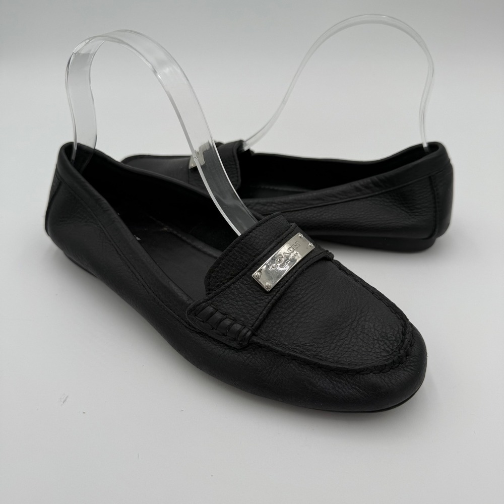 Coach Fredrica Classic Casual Slip‎ On Flats Penny Loafers Shoes Black 7.5